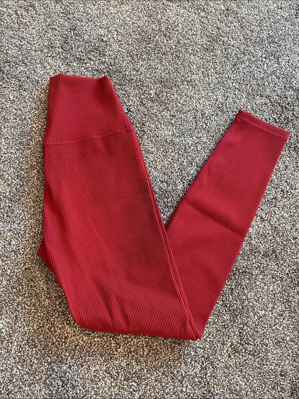 Born Primitiv Limitless High-Rise Ribbed Maroon Leggings